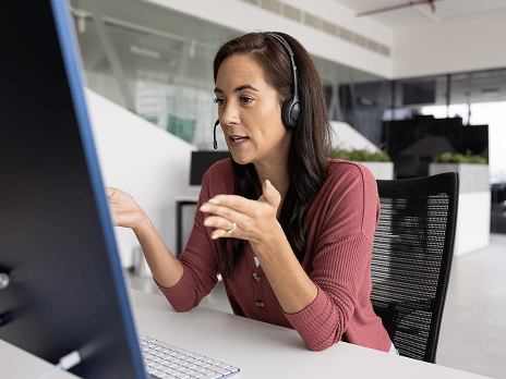 Community member working at computer
